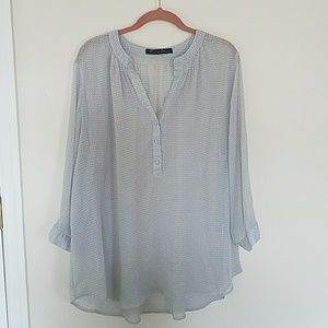 Rose & Olive Sheer Long Sleeve Blouse Size L